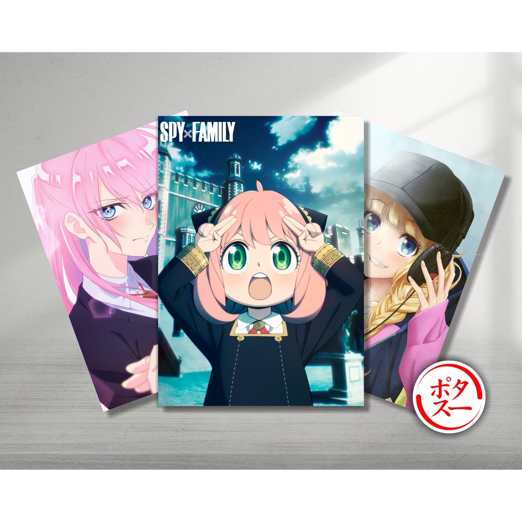 Koleksi Poster A4 Anime  Komi-san wa Comyushou desu - Paripi Koumei - Kawaii Dake ja Nai Shikimori-san - Spy X Family - Anya