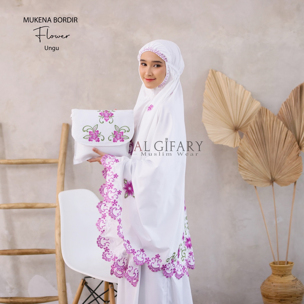 Mukena Dewasa Bordir Renda Punggung rose ||Mukena Dewasa Murah