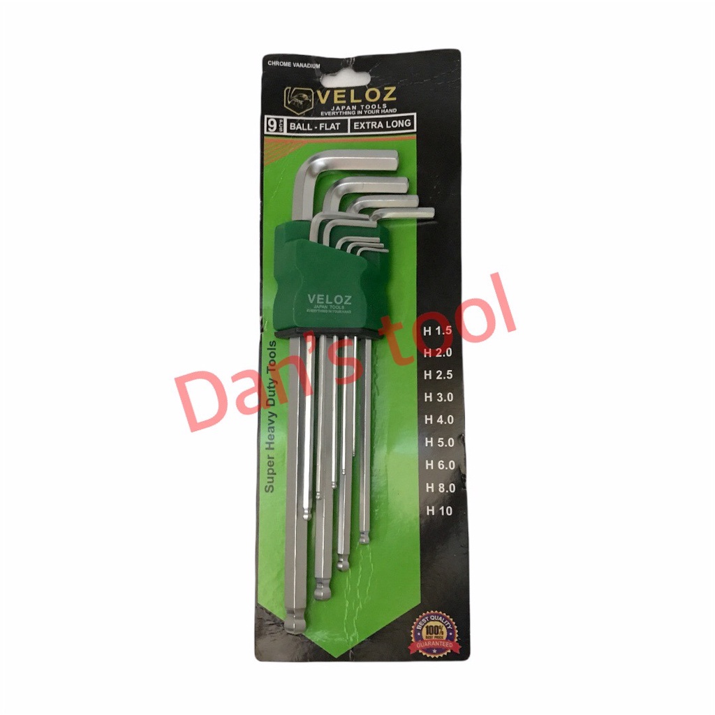 Kunci L Set 9 Pcs Panjang - Hex Key Wrench Extra Long