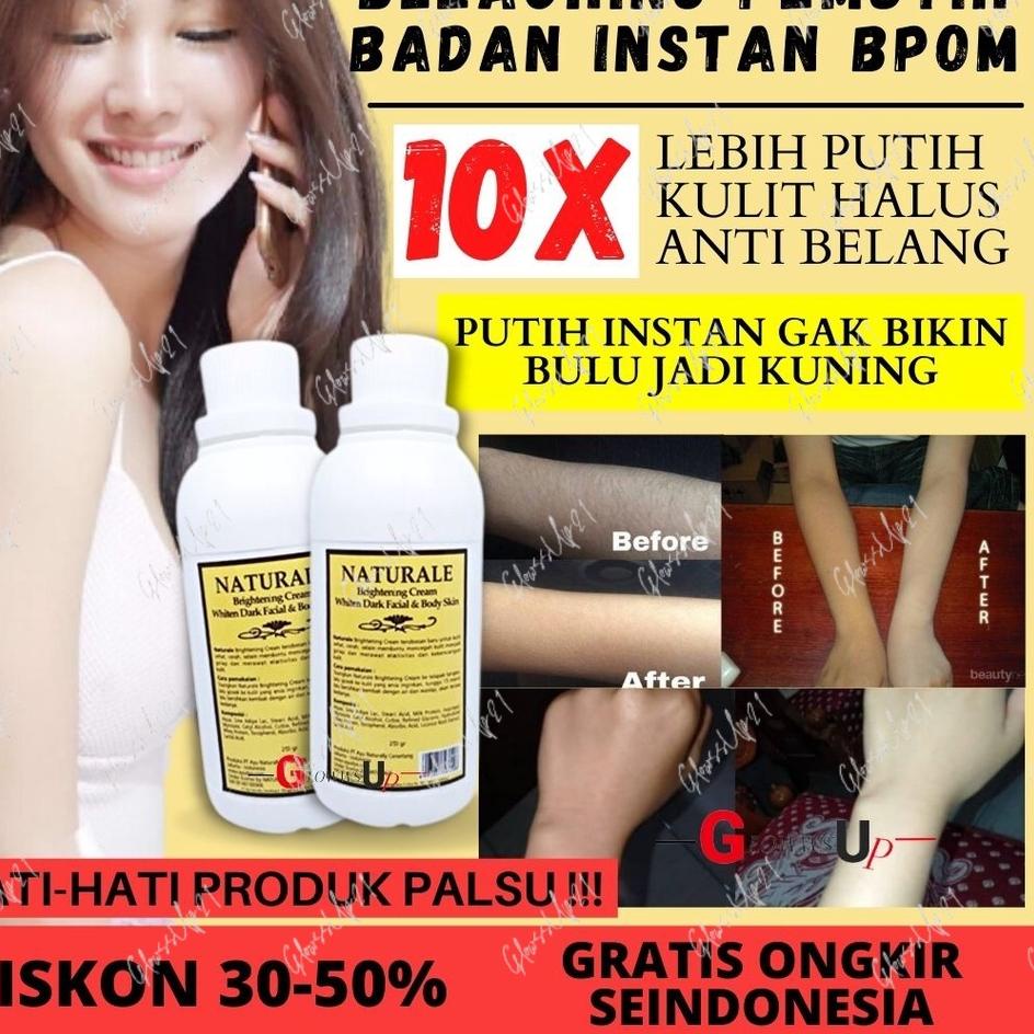 HARGA GROSIR >> PEMUTIH BADAN PERMANEN NATURALE BLEACHING CREAM 250GR ORIGINAL BPOM BLEACHING BADAN 