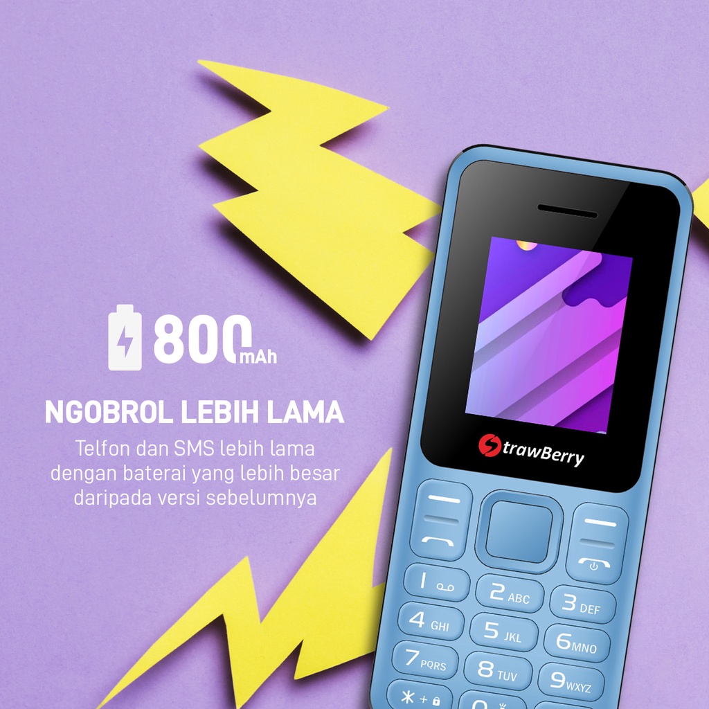 Strawberry ST22 REBORN HP Candybar Murah Handphone Bluetooth Dual SIM Senter Musik Kamera-6