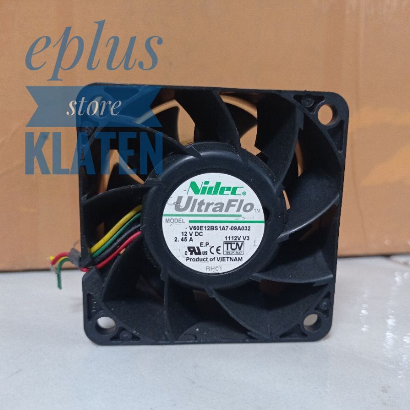 Kipas dc Nidec UltraFlo 12V highspeed 6cm 2.45A 6x6cm super kencang