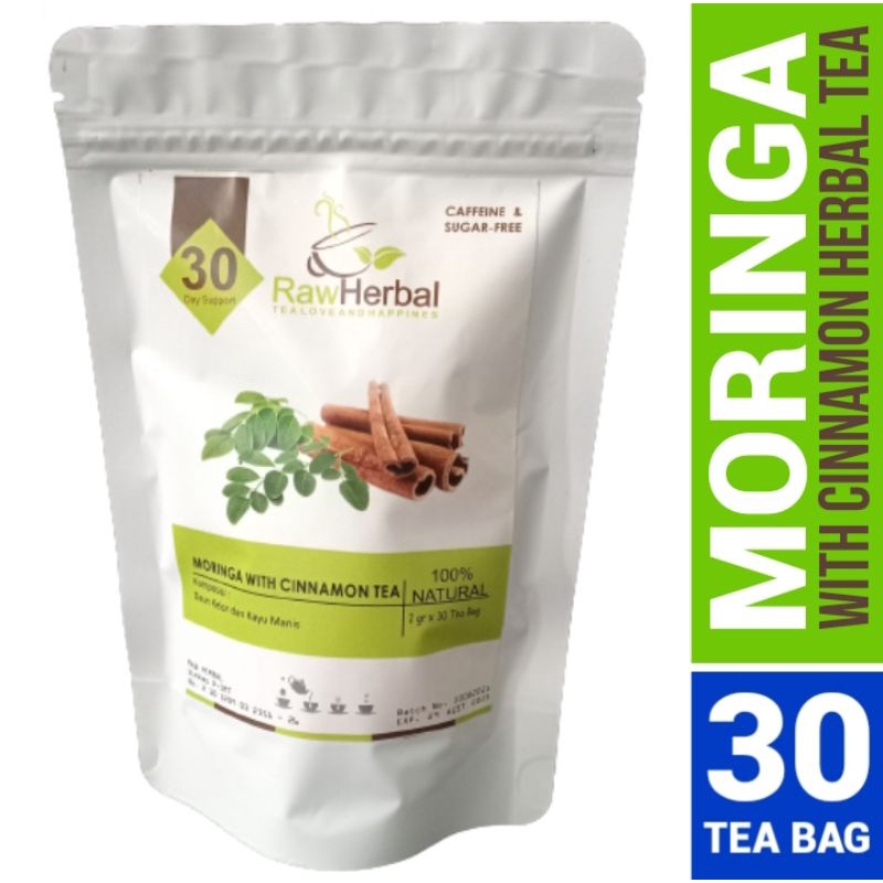 Moringa With Cinnamon Tea : Teh Daun Kelor &amp; Kayu Manis Isi 30 Tea Bag