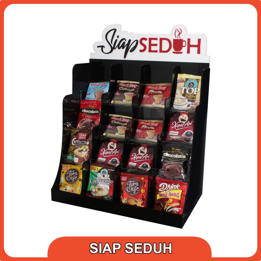  Rak Akrilik  Kopi Display Siap Seduh Isi 16 Kotak Shopee 