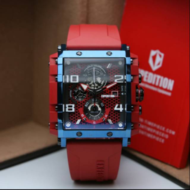 EXPEDITION E6757 RED BLUE PRIA. ORIGINAL GARANSI RESMI 1 TAHUN