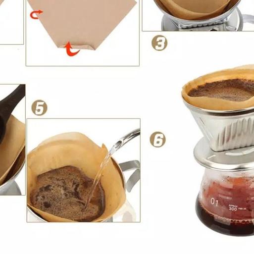 ❄ BESAR UK 103 Kertas Filter Drip Coffee Filter Paper 3to6cup Isi 100pcs ❁
