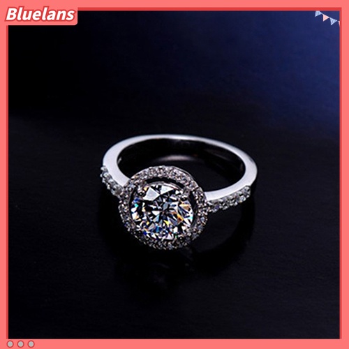 Cincin Kubik Zirkonia Bahan 925 Sterling Silver Ukuran 6-10 Untuk Pernikahan