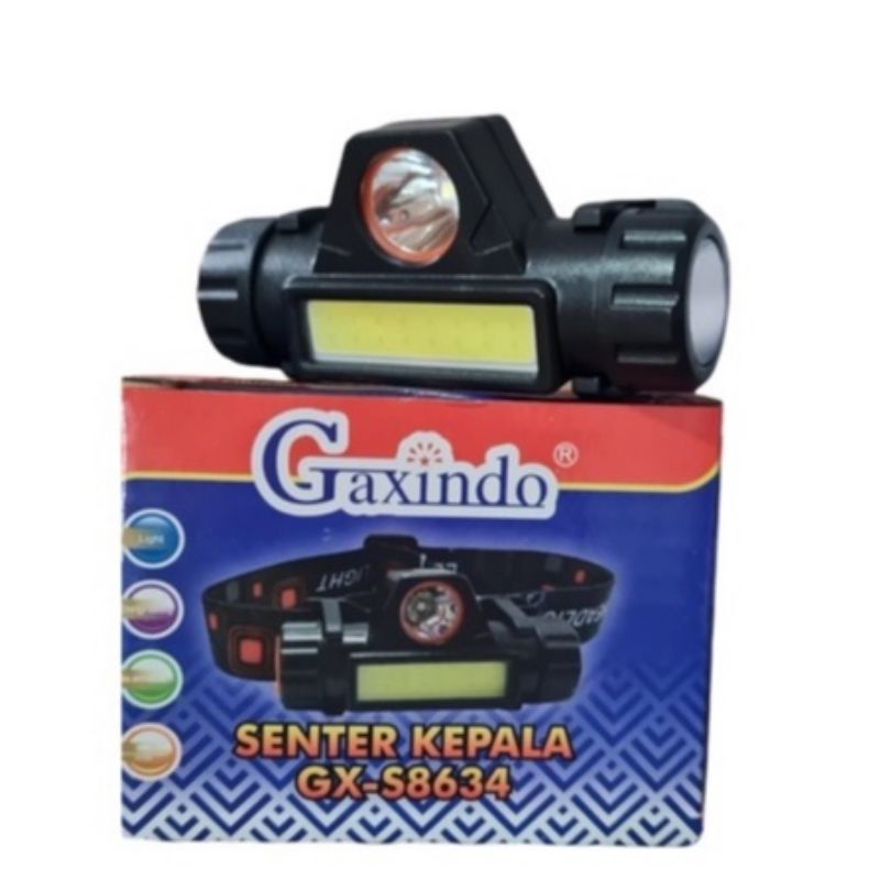 Senter Kepala Gaxindo GX-S8634 2 Mode XPE+COB