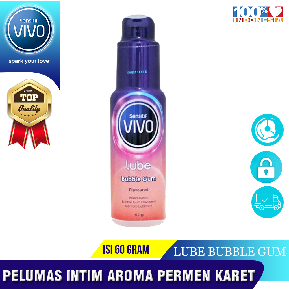 Vivo Lubricant Bubble Gum (Pelumas Lube Kondom) 60 Gram Pelicin G Spot Bercinta - Pria