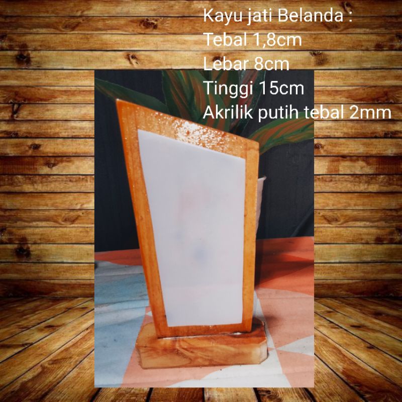 PIALA / VANDEL / PLAKAT KAYU JATI BELANDA SUDAH FINISHING TINGGAL PASANG STIKER