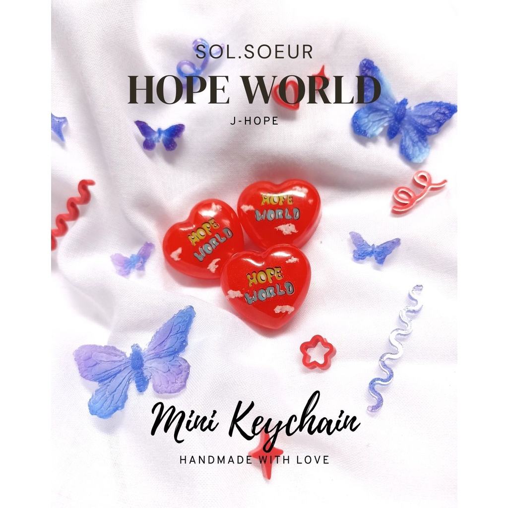 [Ready Stock] EXO / BTS / NCT Mini Heart Resin Keychain / Gantungan Kunci