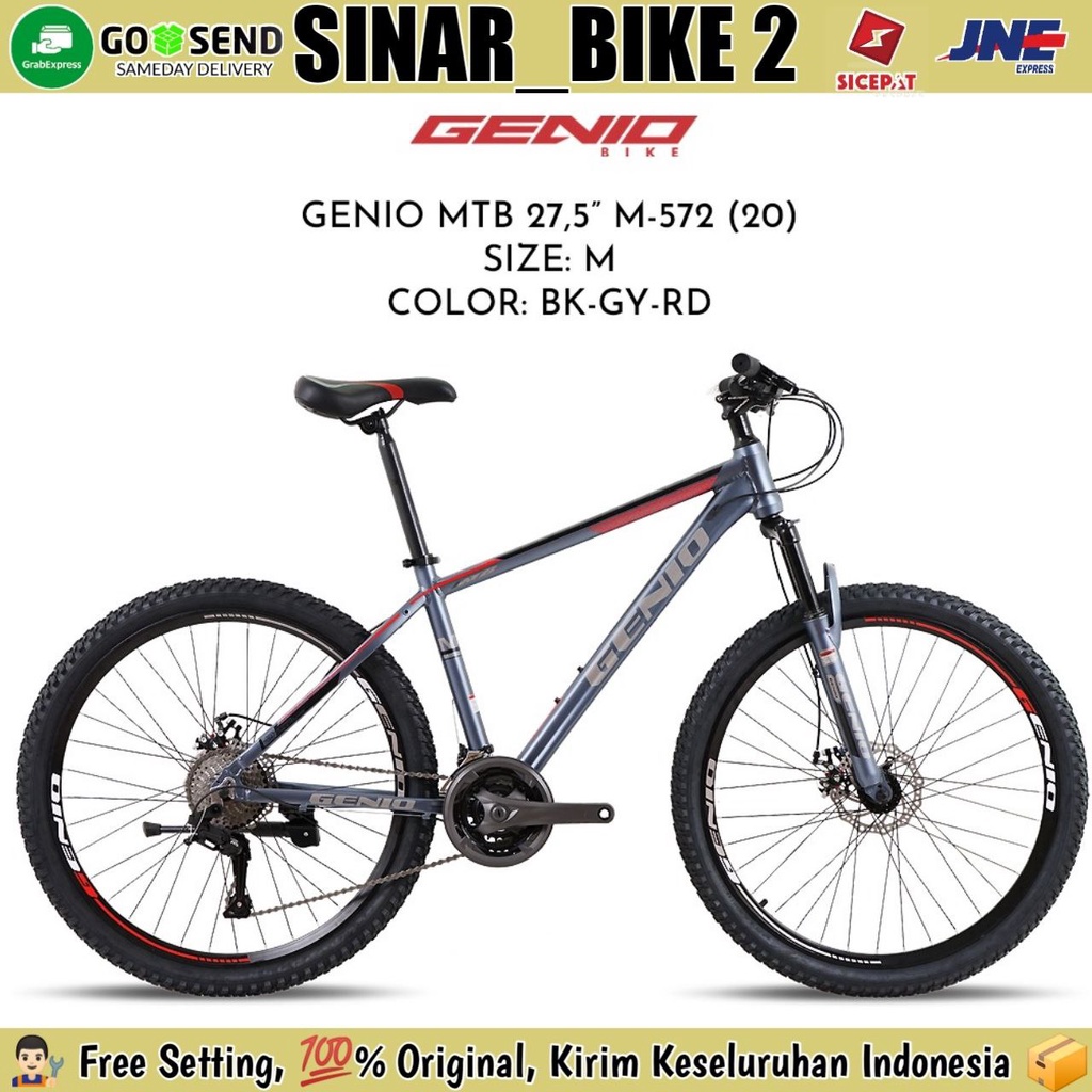 Sepeda Gunung MTB GENIO M-572 27,5 Inch Alloy 27 Speed Rem Cakram