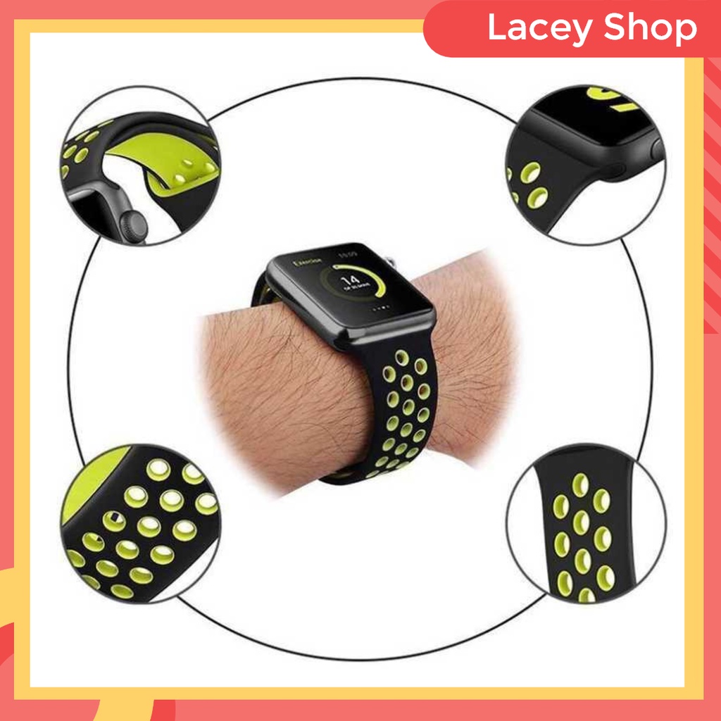Strap for Apple Watch Series 7/6/SE/5/4/3/2/1 38mm 40mm 42mm 44mm 41mm 45mm Sport Silicone Breathable Hole Band