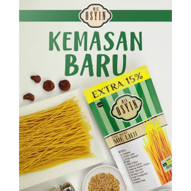 

Osyin - Mie Lidi Banyak Rasa - Kemasan Baru Extra 15%