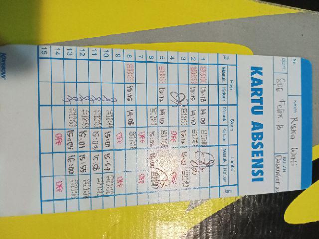 Kartu Absensi Kartu Absen Krisbow 100 Pcs