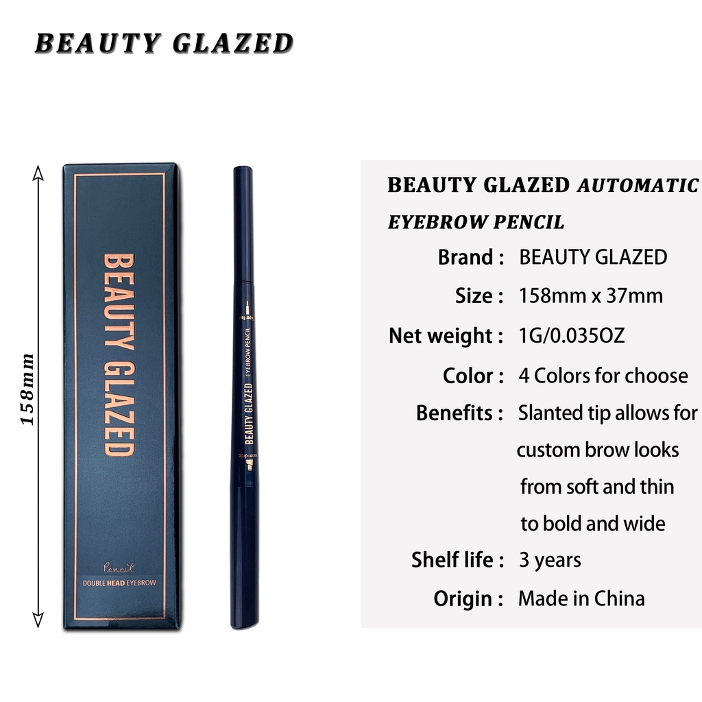 BEAUTY GLAZED Double Head Eyebrow Pencil BEAUTY GLAZED Automatic Eyebrow BEAUTY GLAZED Pensil Alis BEAUTY GLAZED