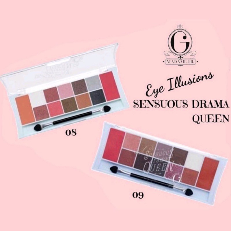 MADAME GIE - EYESHADOW SENSUOUS DRAMA QUEEN - EYESHADOW 12 WARNA .