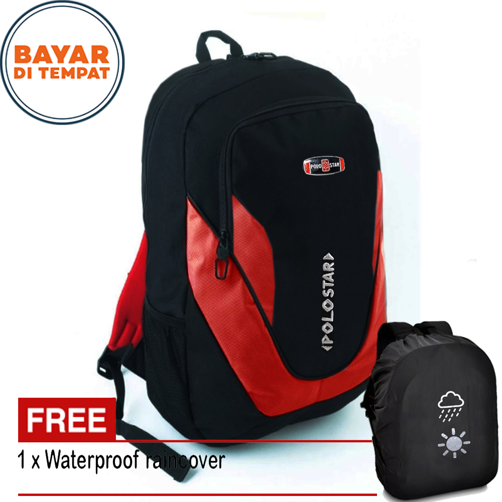 6.6 Shopee Belanja Gratis!! Tas Ransel PS33800 Ransel Pria Wanita Tas Sekolah Backpack Desain Sporty Original - Free Raincover