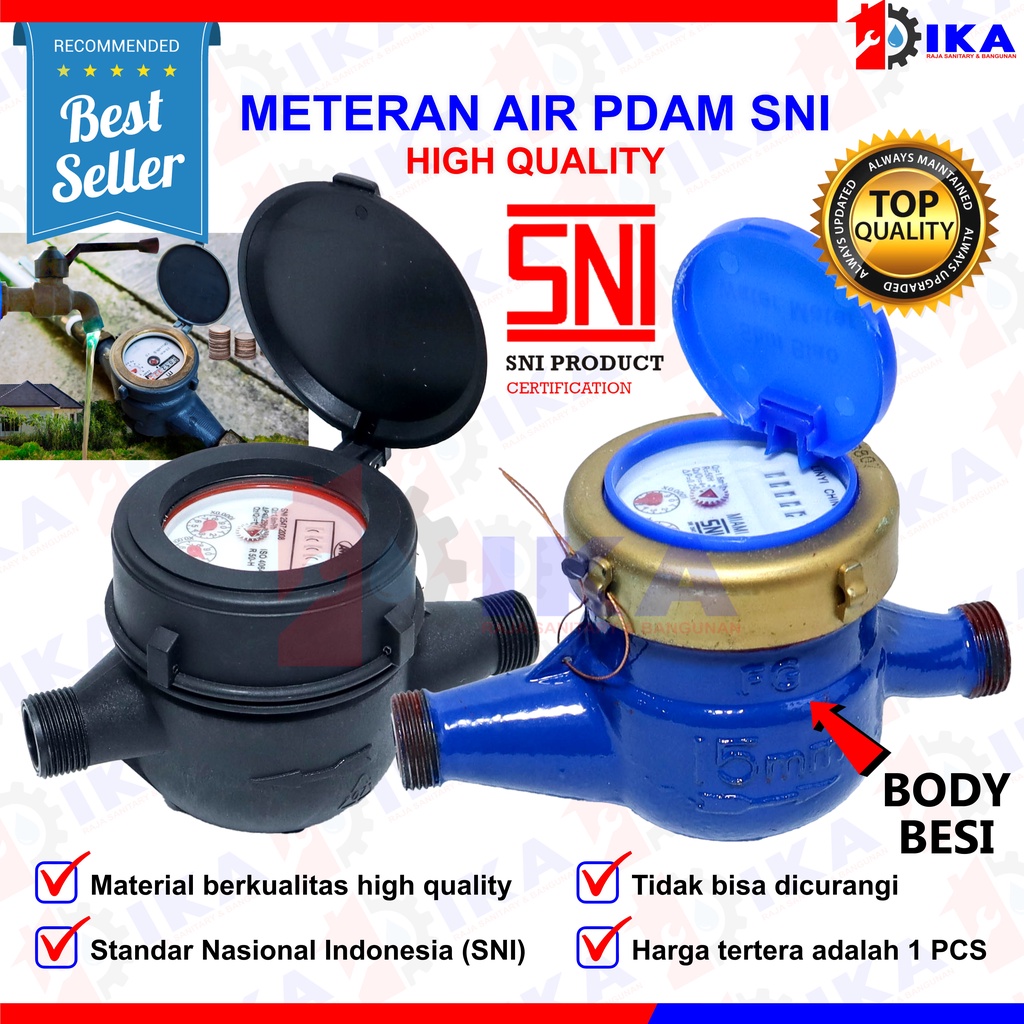 Meteran Air Besi SNI AMNB MIR / Meteran Air PAM Body PVC SNI IMD