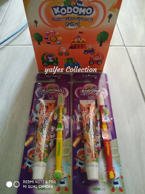 pasta sikat gigi anak 2 in 1 toothpaste tooth paste kodomo for kids kid rasa buah soft lembut hadiah