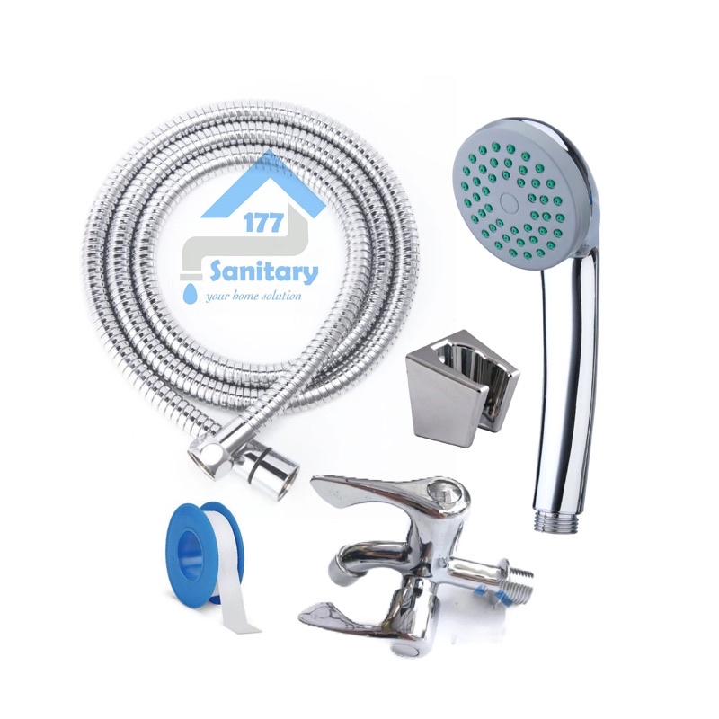 Termurahh Paket Handshower Murah 9903DB- Hand Shower Mandi Set Dan Kran double cabang complete set Minimalis Paket Mumer