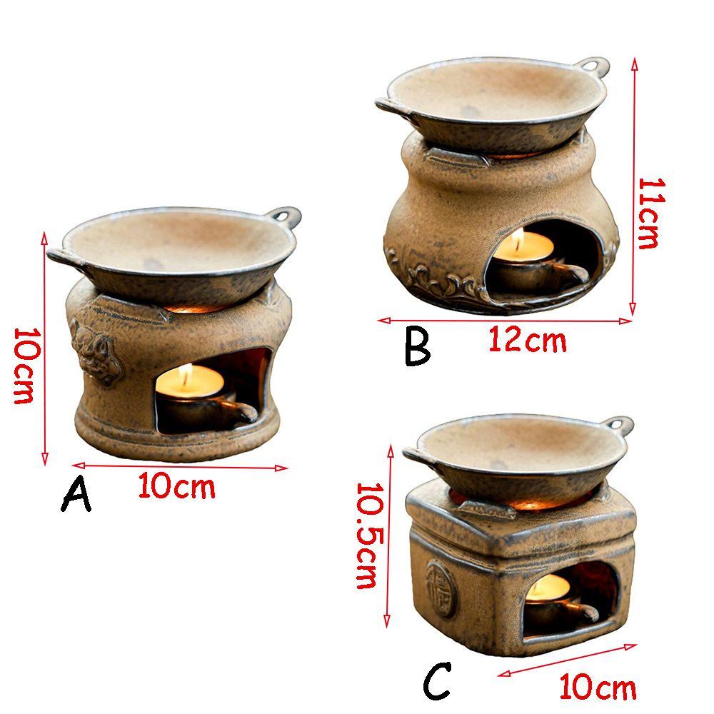 [Elegan] Kompor Teh Panggang 1set Kreatif Hadiah Pecinta Teh Ornamen Kerajinan Keramik Melestarikan Panas Penyeduh Perlengkapan Teh