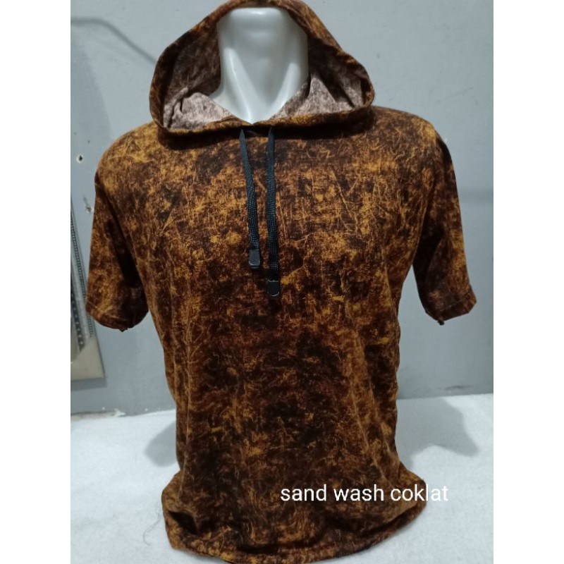 kaos hoodie sand wash size S-5XL