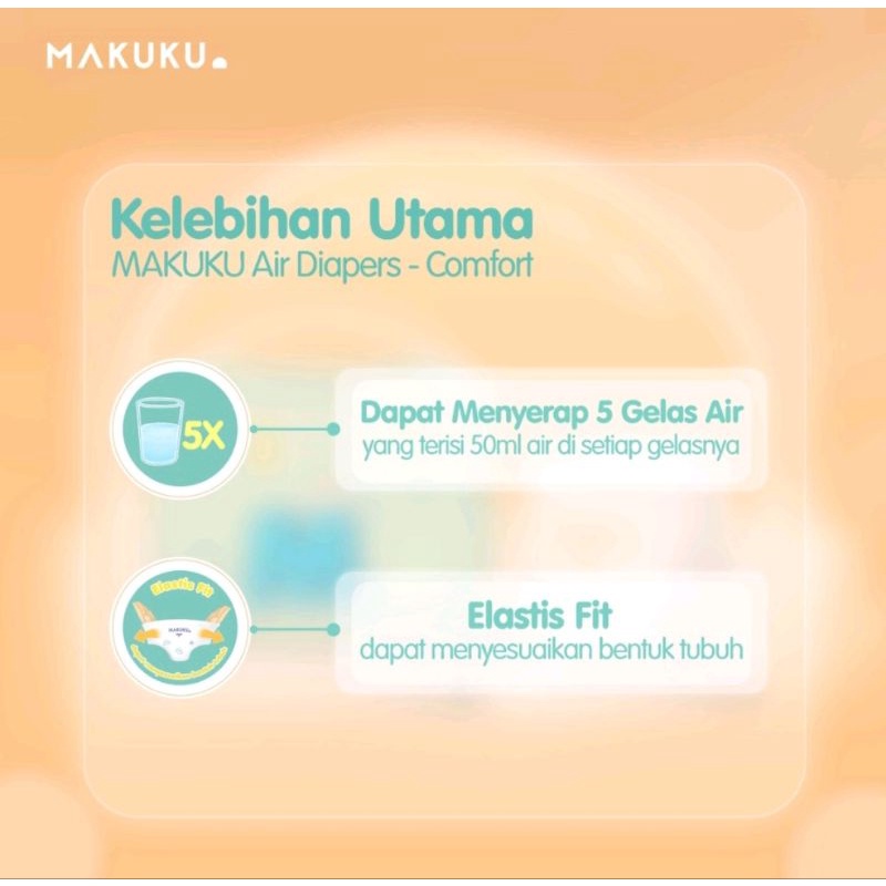 Makuku Air Diapers Comfort+ Tape NB28 - Popok Bayi Perekat SAP