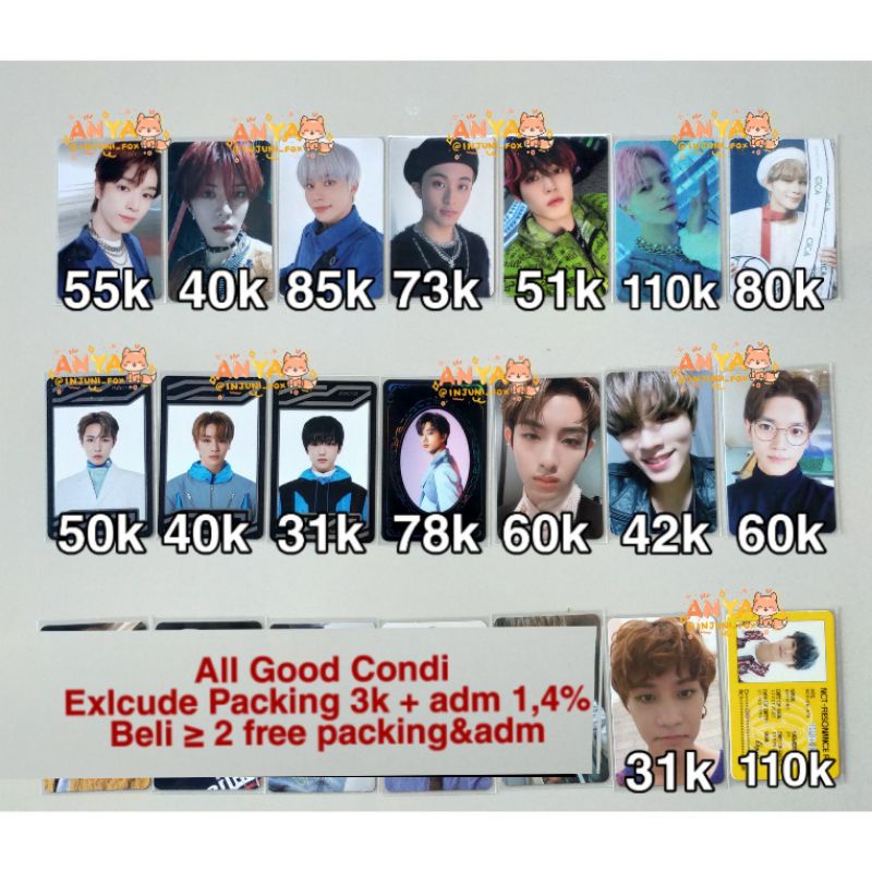 Photocard PC NCT 127 DREAM WAYV | Sungchan Yuta Jungwoo Mark Chenle Jeno Renjun Jisung Winwin Xiaoju