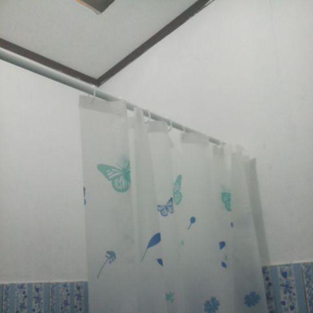 Batang Tirai Shower 120-200 Cm Botaren, Batang Tirai Kamar Mandi Tanpa Bor Sekrup Dapat Dipanjangkan