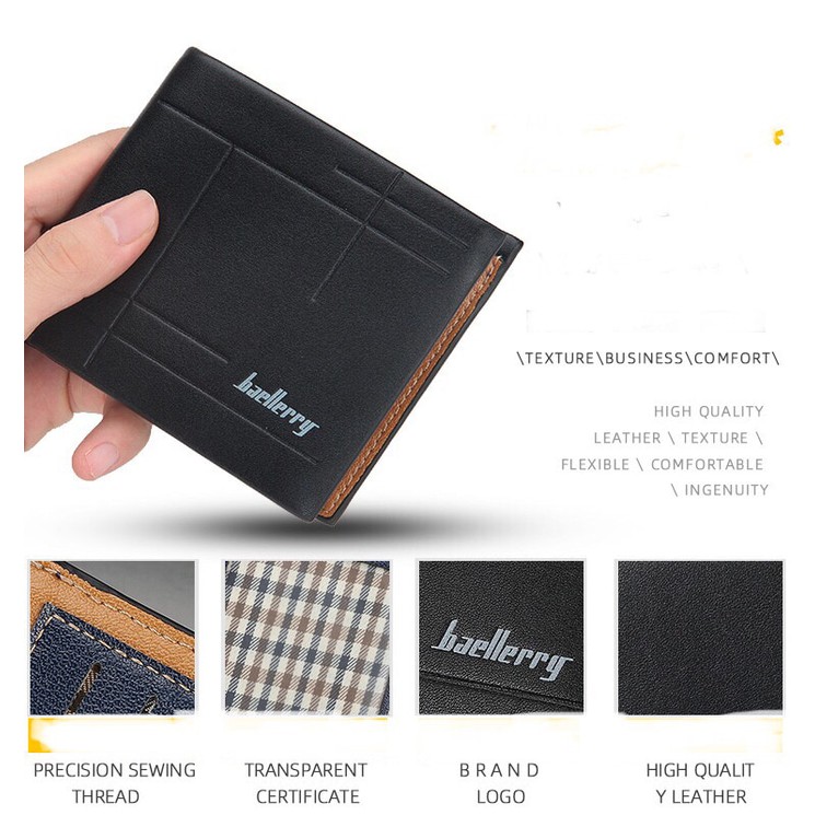 Dompet Pendek Lipat Kulit Pria Baellerry Wallet D0032