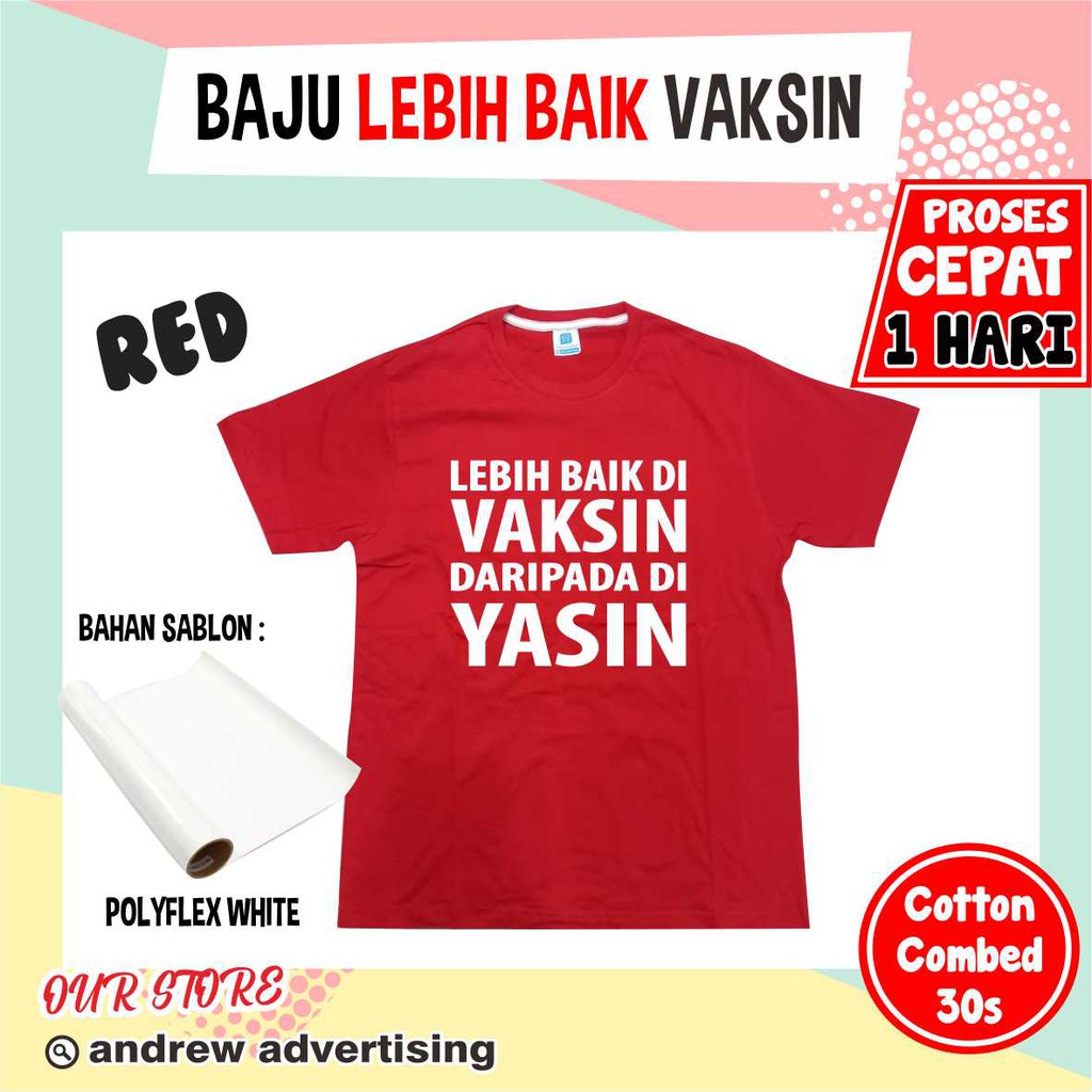 KAOS VAKSIN COVID / KAOS CUSTOM TULISAN