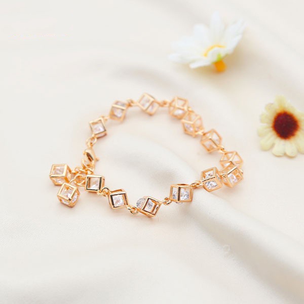 Tongtonges COD Gelang Titanium Anti Karat Mewah Rose Gold Korean Style Wanita murah D811 Bracelets &amp; Bangles