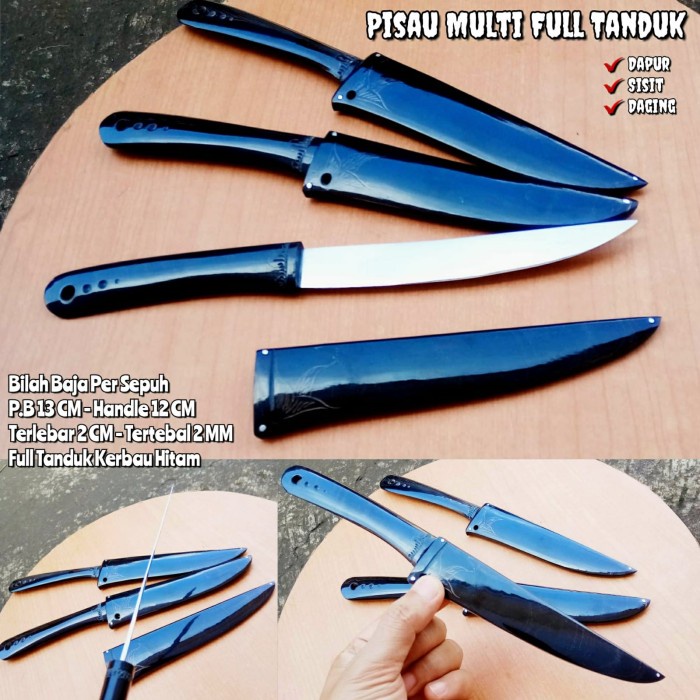 Pisau Seset Kulit - Pisau Seset Skinner Kulit Full Tanduk Baja Per Super Tajam - Vivistecolection