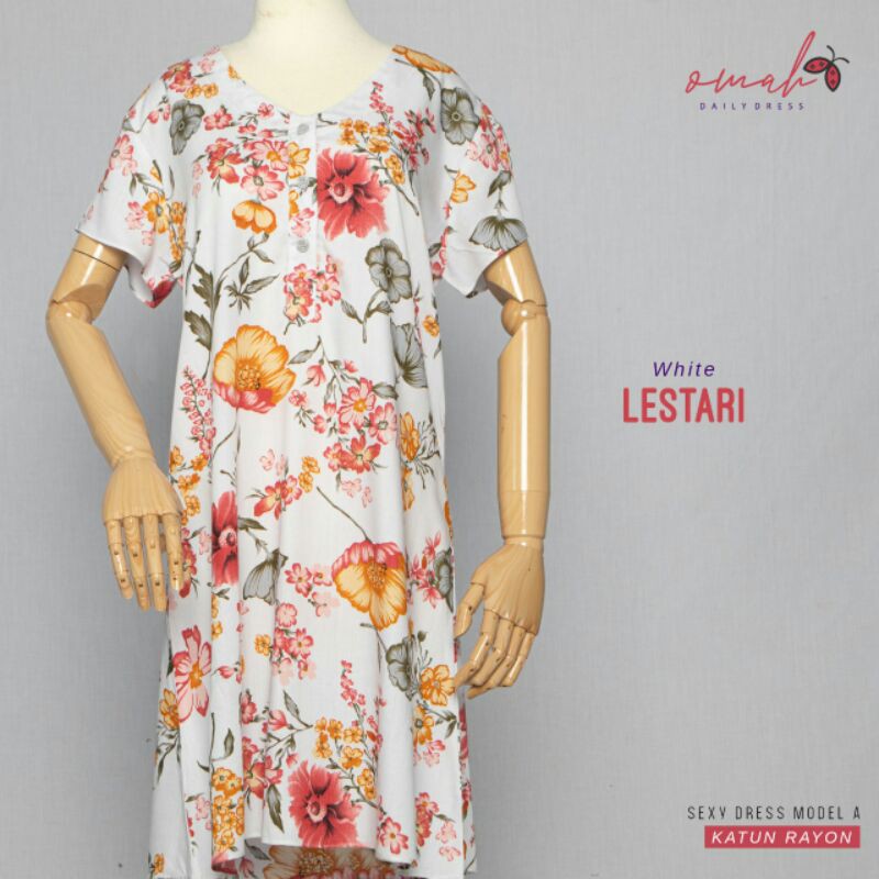 Homedress Lestari/ daster Selutut Rayon by Omah Daily