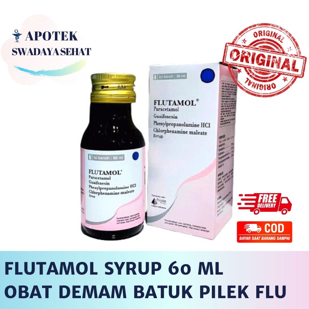 FLUTAMOL SYRUP 60 ML Obat Demam Batuk Pilek Flu Sirup