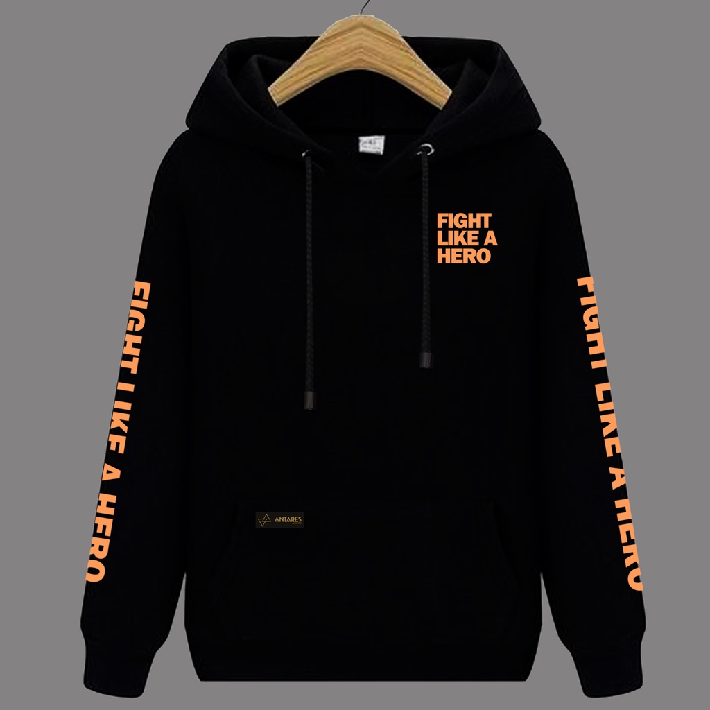 SWEATER HOODIE PRIA DISTRO ANTARAES AHTHENTIC SIZE L-XL FIGHT GOLD OREN