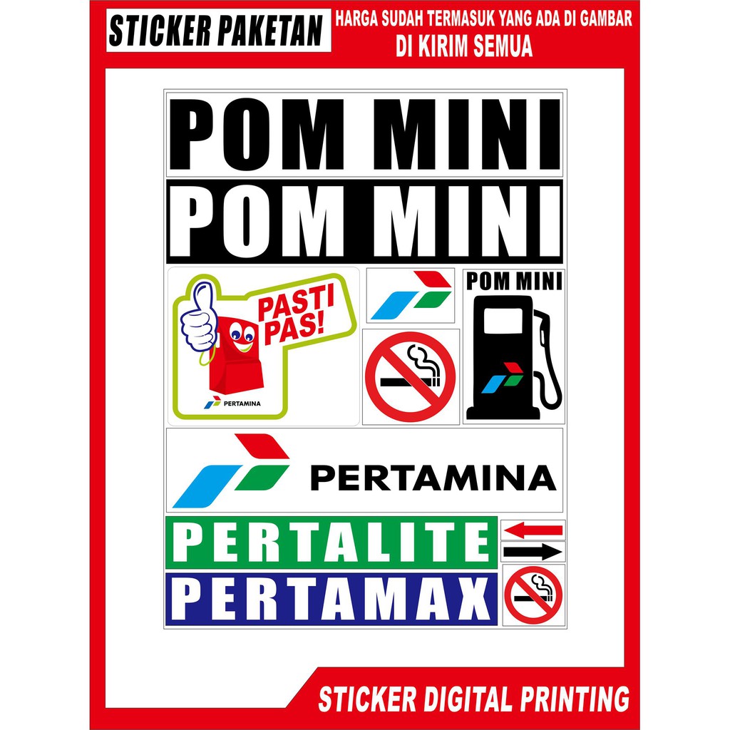 STICKER POM MINI POM BENSIN STICKER PERTAMINA