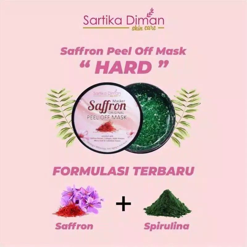 Masker saffron plus Spirulina peel off mask/by Sartika Diman original/BPOM