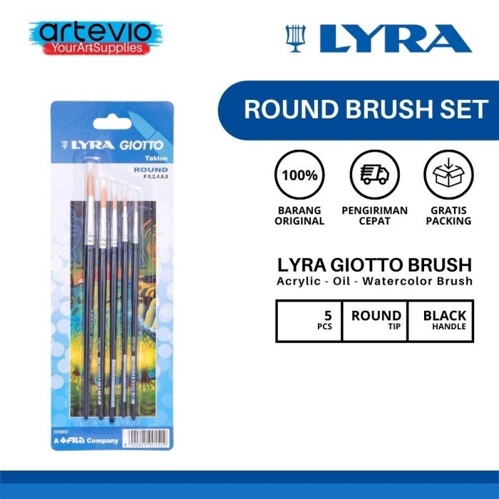 

Produk Terbaru Kuas Lukis Set / Lyra Taklon Art Brush Set - Round Brush
