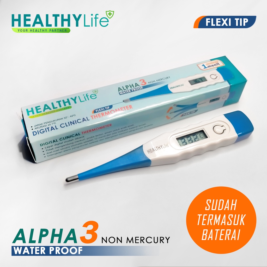 Healthylife Termometer Digital Thermometer Digital Termometer Badan Digital Dewasa Termometer Anak Thermometer badan Termometer ketiak Termometer mulut