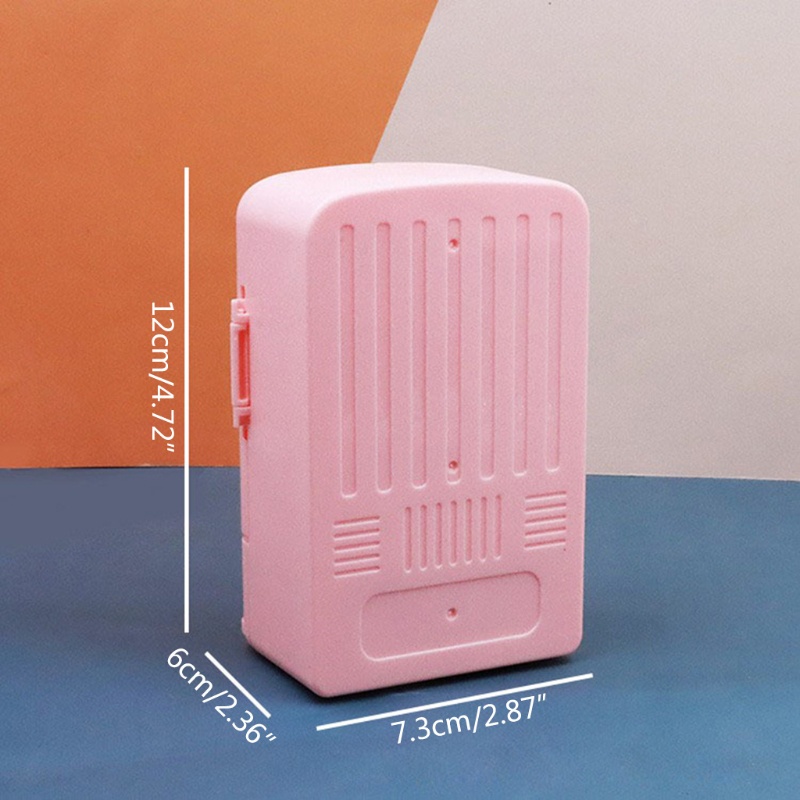 Mary Pink Miniatur Kulkas Lemari Es Pura Main Untuk Balita, Anak, Perempuan Dan Cowok Rumah Boneka Pretend Steam Acce