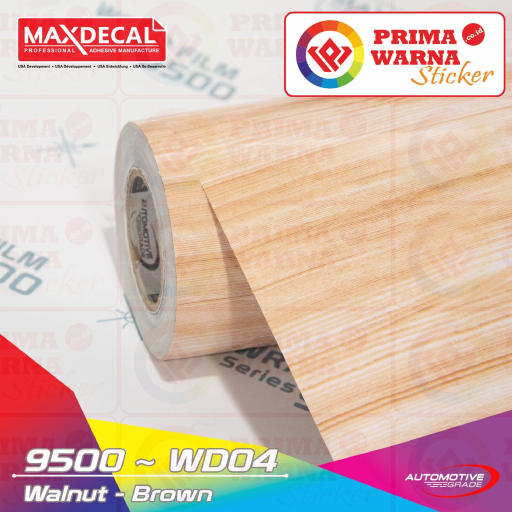 Maxdecal 7500 WD04 Walnut Brown, Wood Grain Series Sticker, Roll 50cm x 9m