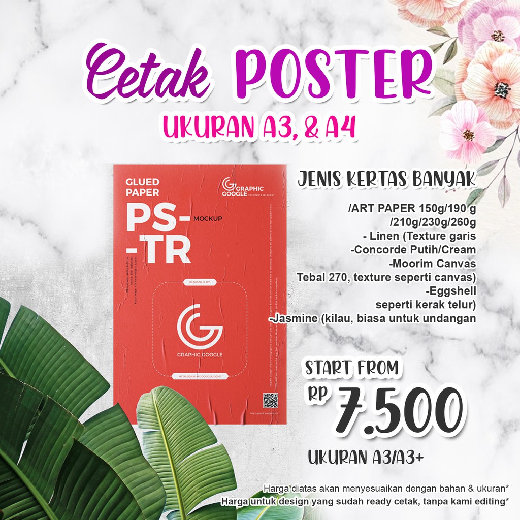 

CETAK POSTER - A3 / A4 TIPE KERTAS BANYAK MURAH