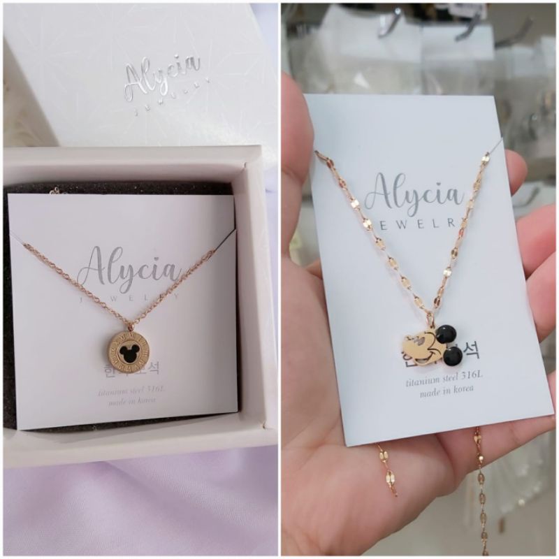 alycia kalung laki laki anak cowo micky anti karat titanium