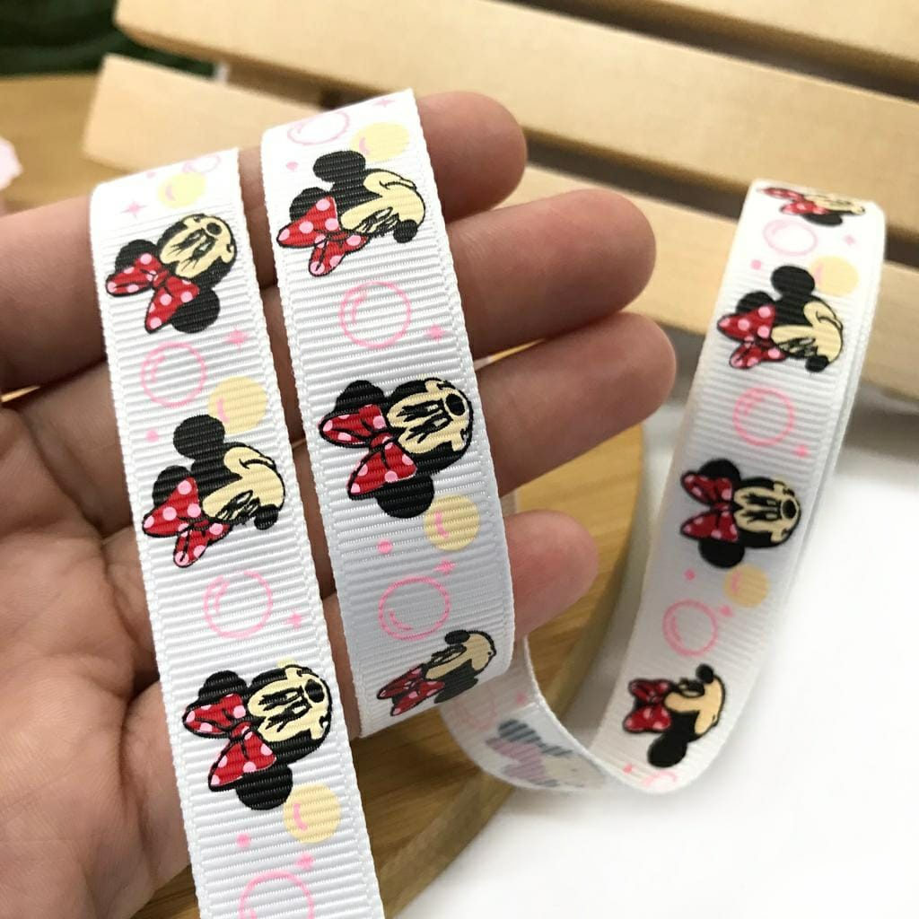 5 YARD - PITA GROSGRAIN MOTIF / PITA GROSGRAIN MOTIF MICKEY MOUSE/ MINNIE MOUSE / PITA DISNEy