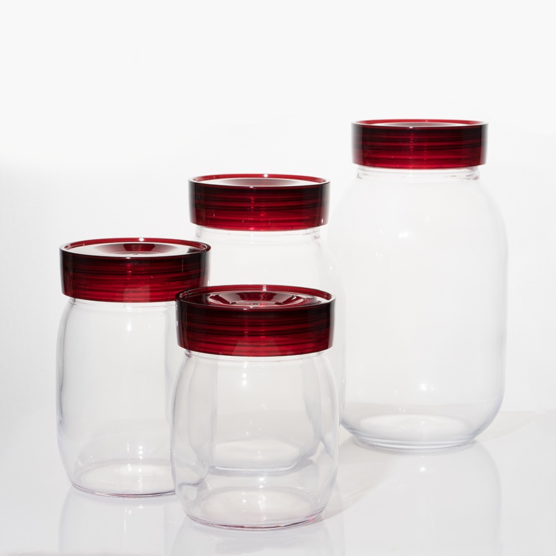 Bundling Toples Kaca 4 Ukuran Merah