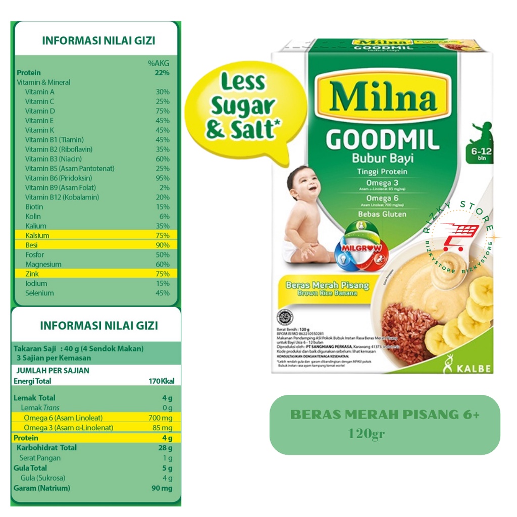 MILNA BUBUR BAYI GOODMIL Tanpa Susu Sapi 120gr