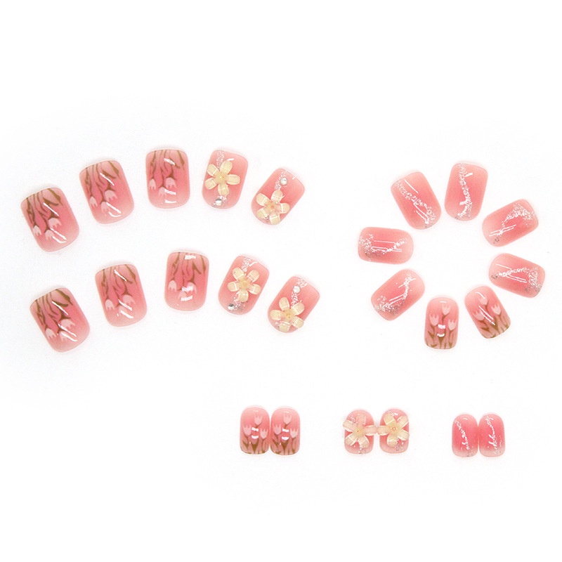 Z396 24pcs / Kotak Kuku Palsu Full Cover Untuk Dekorasi Nail Art