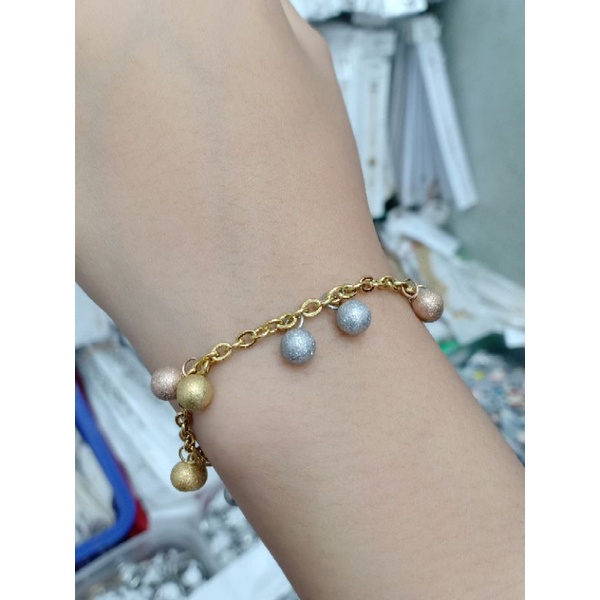 GELANG BOLA TITANIUM ROSE GOLD